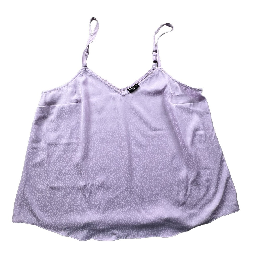 Torrid Sophie Camisole Womens 00 Lavender Purple Leopard Jacquard V-Neck‎ Satin
